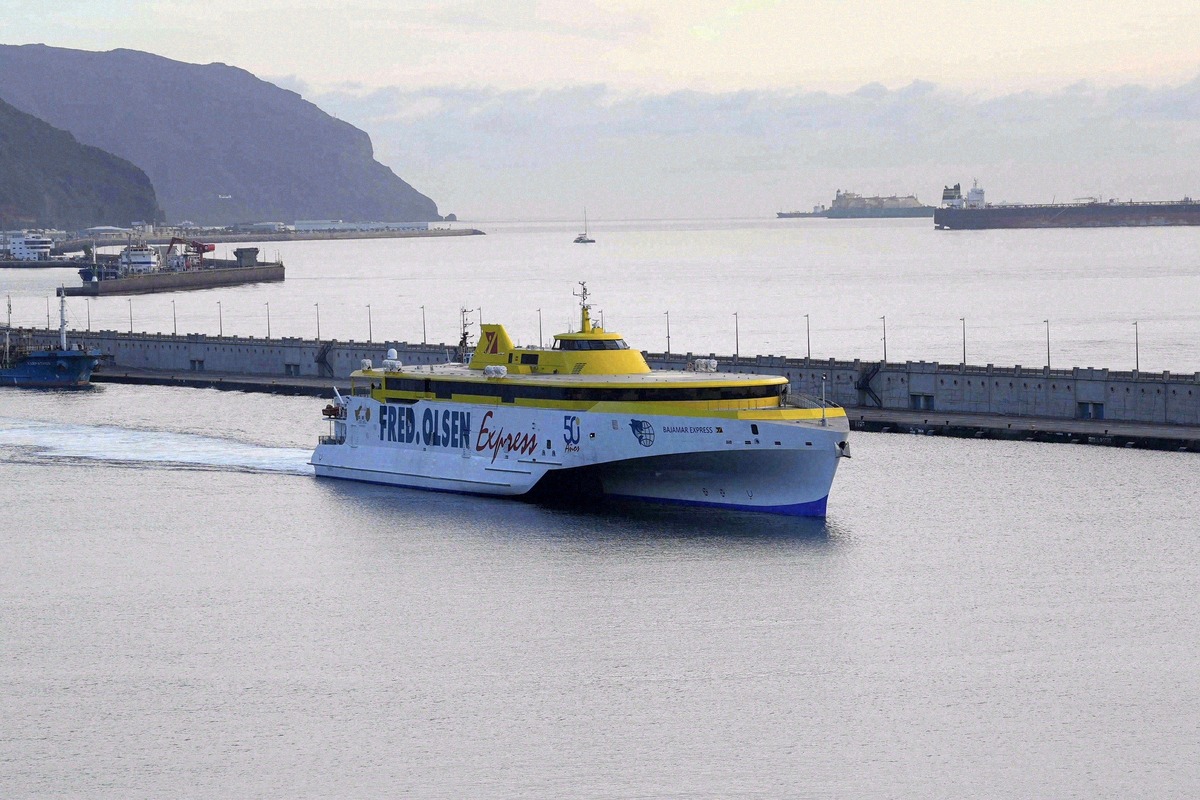 Fred Olsen Express ferry in the port of Las Palmas de Gran Canaria